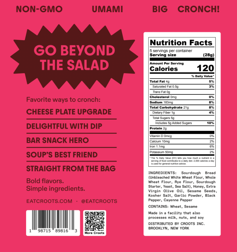 Sesame Hot Honey Snacking Croutons (6 ct)