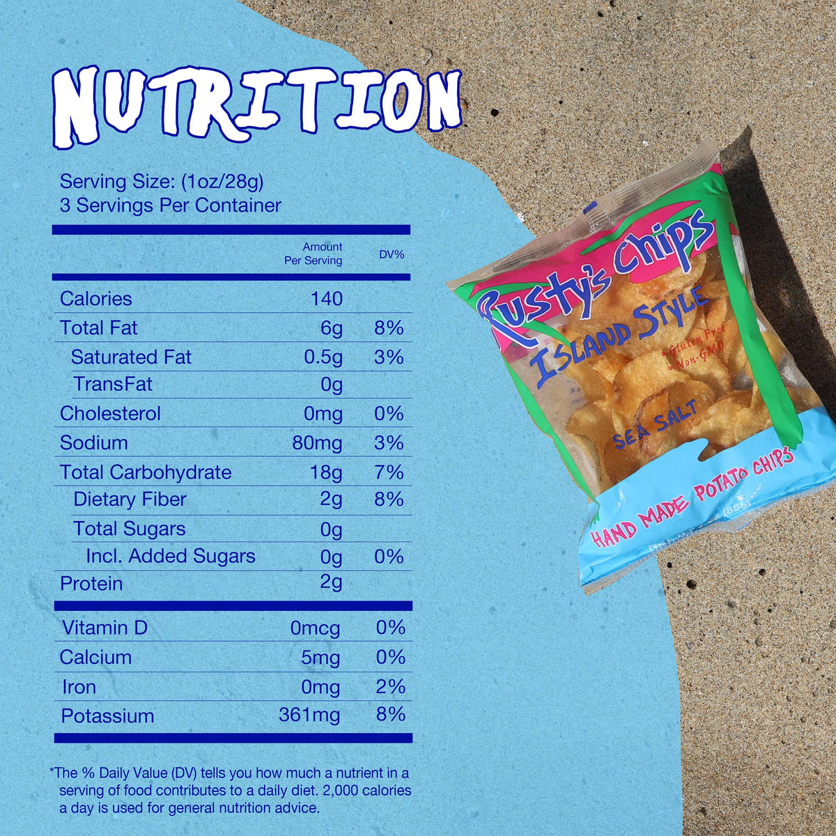 Rusty's Chips - Original Sea Salt Island Style (3oz - 12ct)